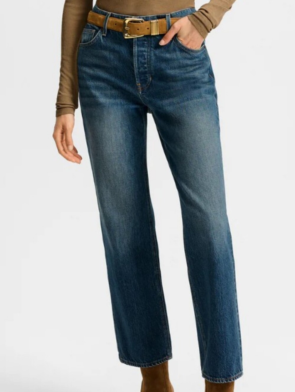 Veronica Beard Leah Straight Leg Jeans In Equinox Blue